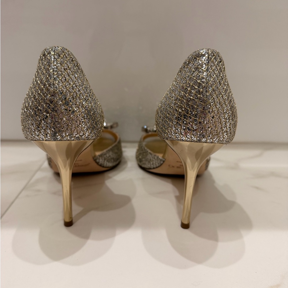 Jimmy Choo Glittering Gold Heels - Picture 3 of 7